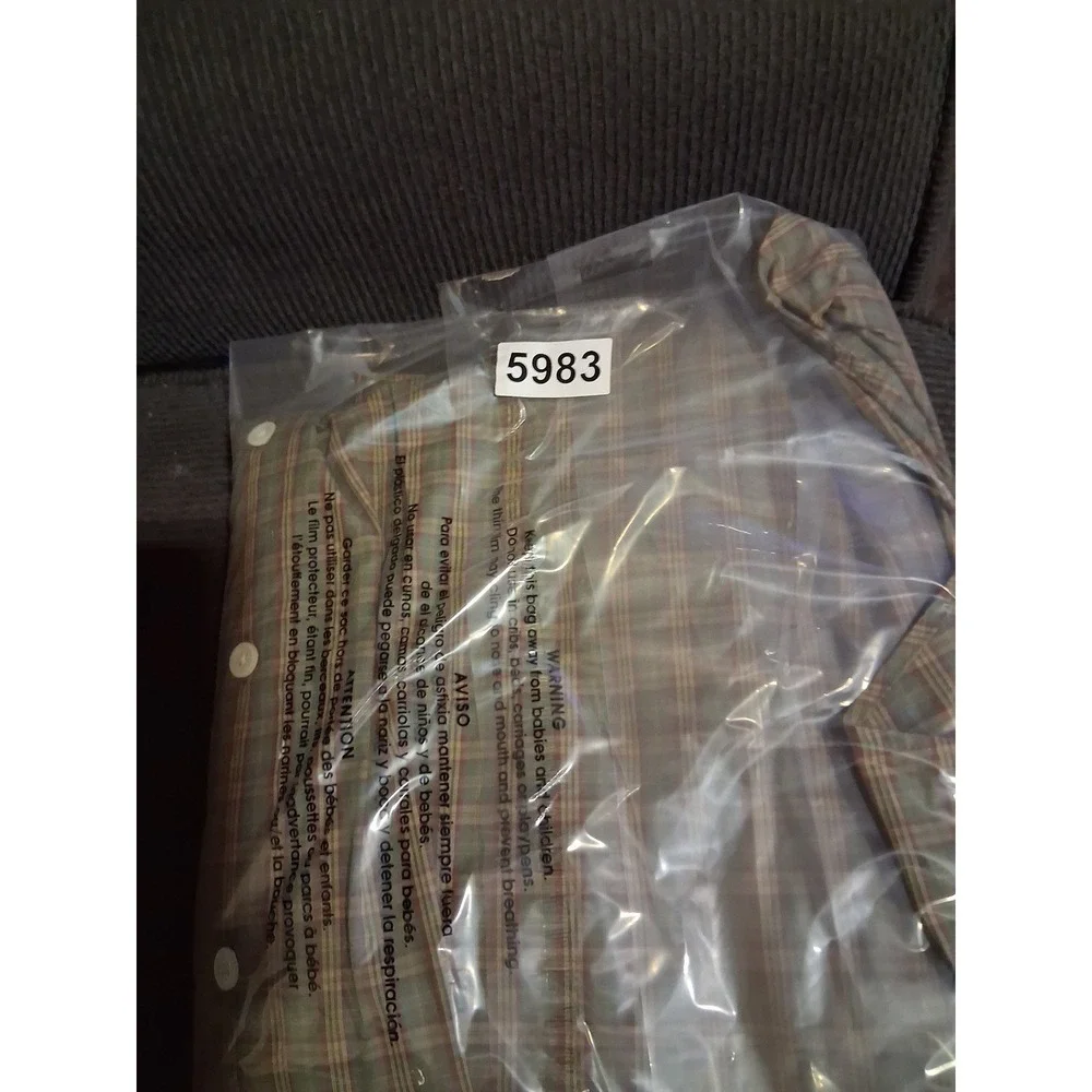 Ralph Lauren Mens Custom Fit Plaid Button Down Shirt Green Tan Red Large L